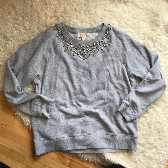Michael Kors gorgeous jeweled grey sweatshirt - Picture 4 of 5